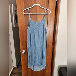 Knox Rose Light Blue Chambray Spaghetti Strap Dress